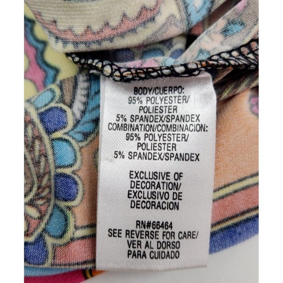 Sandra Darren Shift Dress Sz 8 Paisley Embellished Colorful Keyhole Sleeveless - Picture 6 of 9